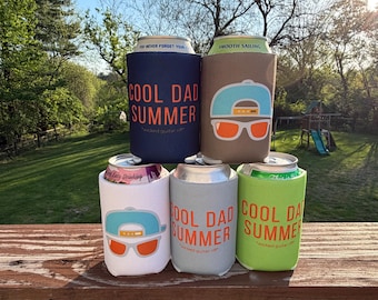 Cool Dad Summer Can Cooler | Funny Dad Gift | Beer Koozie | BBQ Gift for Dad | Father’s Day Gift | Dad Starter Pack
