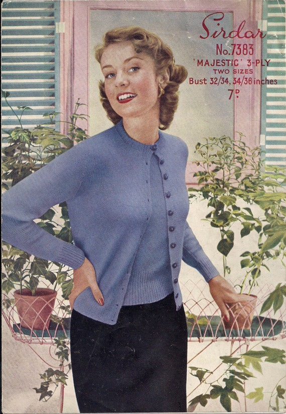 sizes 32/" DK 1950s Ladies Summer Top Knitting Pattern Sirdar 2022 38/"