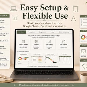 Feuille de calcul Excel pour le suivi des tâches, Google Sheets pour la planification des listes de tâches, tableau de bord de productivité quotidienne pour les équipes, les indépendants et les petites entreprises. image 6