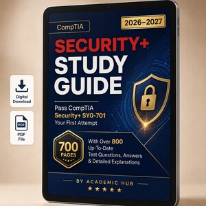 CompTIA Security+ SY0-701 Study Guide 2026-2027 | Security Plus Exam Prep Questions and Answers