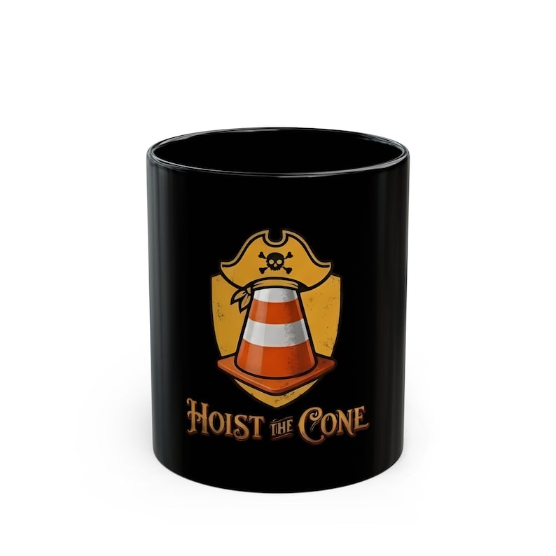 Taza de cerámica con diseño de cono de tráfico de los Pittsburgh Pirates / Taza de cerámica "Levanta el cono" imagen 1