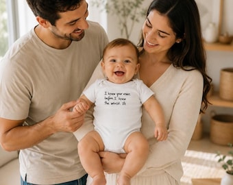 Body de bebê com mensagem significativa, frase escrita à mão, presente para recém-nascido, presente para chá de bebê, roupa para a saída da maternidade, body sentimental para bebê.