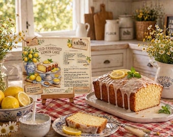 Cartões de receitas vintage, gravuras de sobremesas no estilo cottagecore, confeitaria à moda antiga (download em PDF)