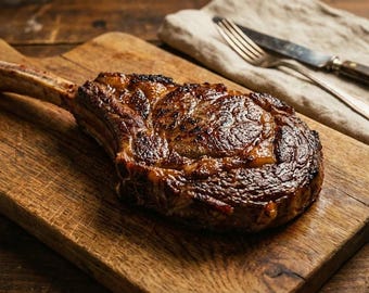 Wegański stek tomahawk – stek w 100% roślinny, wegański, zrobiony z hodowanych grzybów i suszonej soi