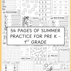 Pacchetto / 54 pagine / Esercizi estivi per la scuola dell'infanzia e la prima elementare