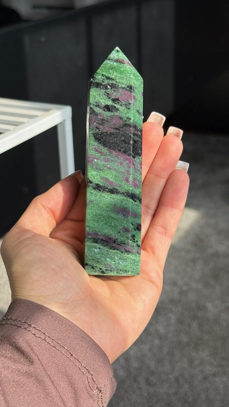 Ruby Crystal Tower Quality Ruby in Zoisite Crystal Tower Carving Decoration - Etsy