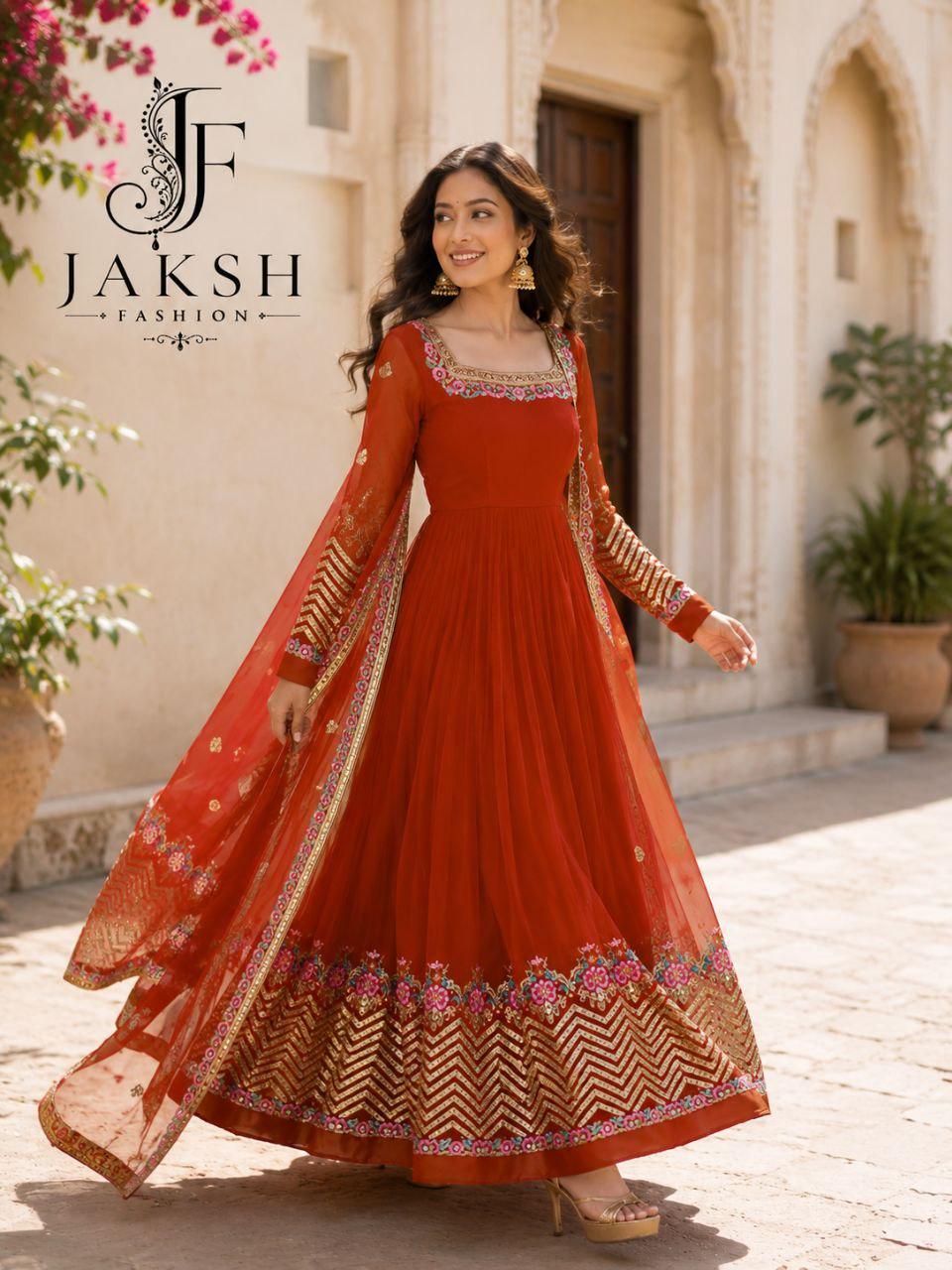 jaggo dress for ladies with price Orange and yellow combination outfit