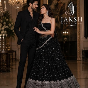black and silver indian dress Silver and Black Indian Wedding Indo-Western Sherwani for Men