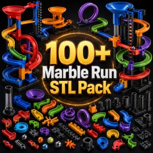 100+ Marble Run STL Pack, 3D Printable Ball Track Files, DIY Marble Maze Toy, Modular Run Parts, Digital Download