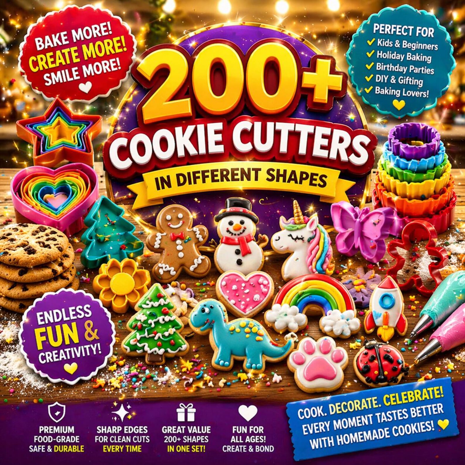 200+ Cookie Cutter STL Files | 3D Printable Shapes for Baking | Holiday ...