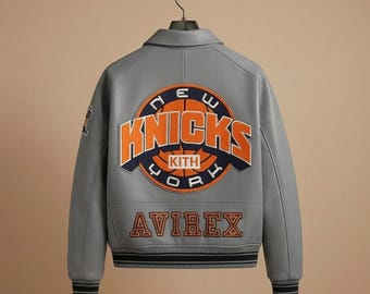 Avirex New York Cowhide Leather Bomber Jacket Limited Edition Vintage Streetwear Coat