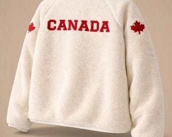 Shane Hollander Sherpa Fleece Jacket Canada Maple Leaf Heated Rivalry Costume Jacket