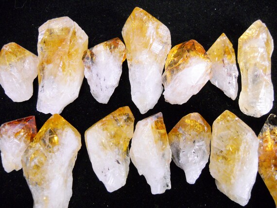 Multipack 52 Citrine Root Crystals Points Yellow Etsy