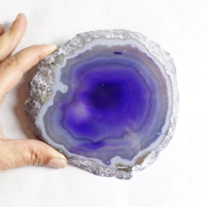 Multipack 3.5-5&quot; agate slices purple colors polished thin slabs natural gemstone for coasters or table markers