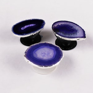 Customized Pop Sockets Agate PURPLE and SILVER with copper plating gemstone Phone original real popsocket POSTED 01/22/2020