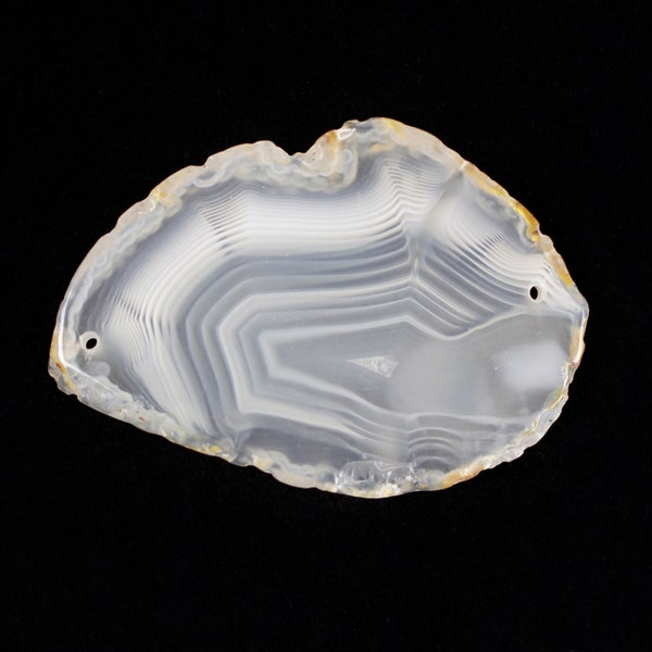 2-3" agate slices white DRILLED 2 HOLE connectors polished dyed slabs natural gemstone rock stone mineral specimen