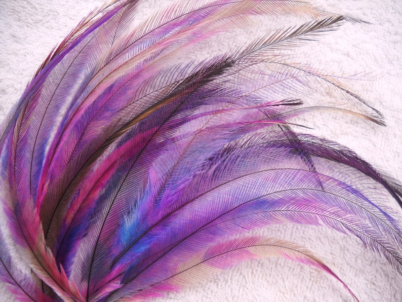 10 Tie Dye Feather Extensions CRUELTY FREE Lavender Purple Etsy