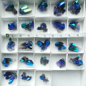 1.252 Rainbow Aura Smokey quartz crystal points blue dichroic titanium electroplated gemstone stone mineral specimen SIZE MEDIUM image 2