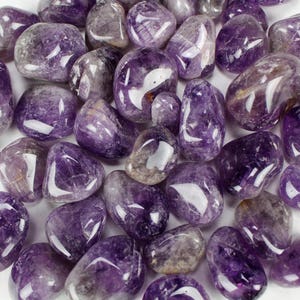 Multipack 1.5-2&quot; purple Amethyst tumbled crystals natural gemstone rock stone quartz crystals mineral specimen bulk wholesale