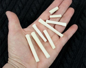 Multipack 3/4"-2 1/4"  HAIRPIPE Coyote Foot Bones long ways hole beads