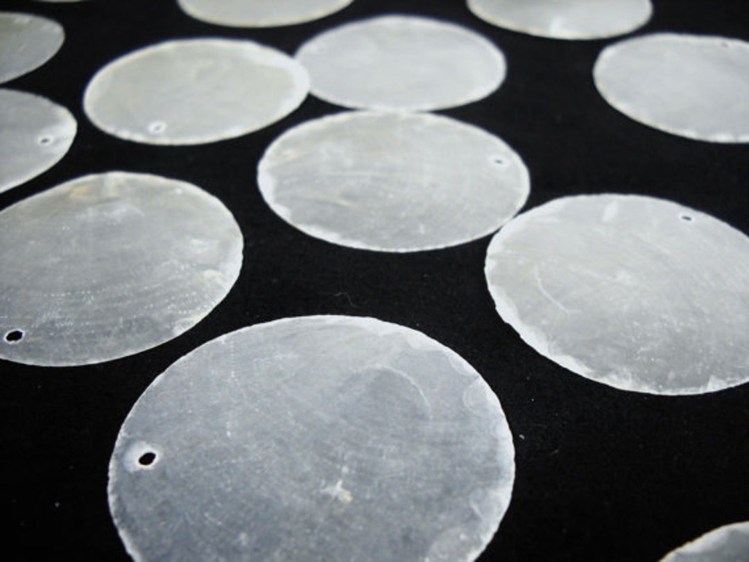 Capiz Shell Disks - Nautical Beach Decor 1-2 Round Capiz Seashell