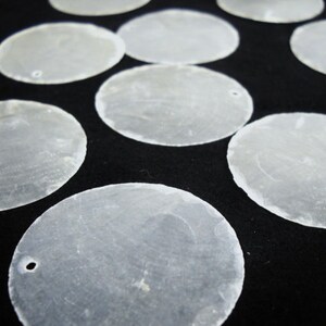 Multipack DRILLED 2" Capiz shell round flat seashell ocean beach nautical Hawaii coastal decor wedding shells