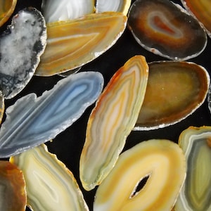 Multipack 2-3&quot; grey or tan/brown BULK agate slices natural colors polished slabs natural gemstone rock stone mineral specimen