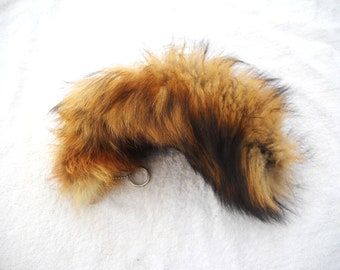 Real 8"-11" Red Fox Fur Tail Totem Keychain Key Ring Key Fob for Purse, Anime Costume, Etc