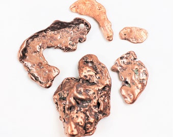 DRILLED Michigan Copper bead nugget pendants