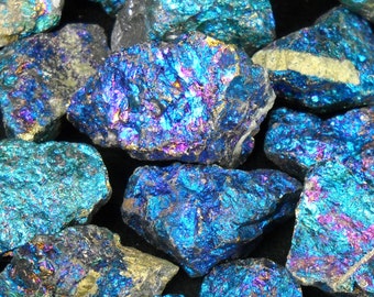 Multipack .5"-1" SIZE SMALL Peacock Ore gemstone iridescent rock stone crystals chalcopyrite bornite blue purple turquoise gold specimen