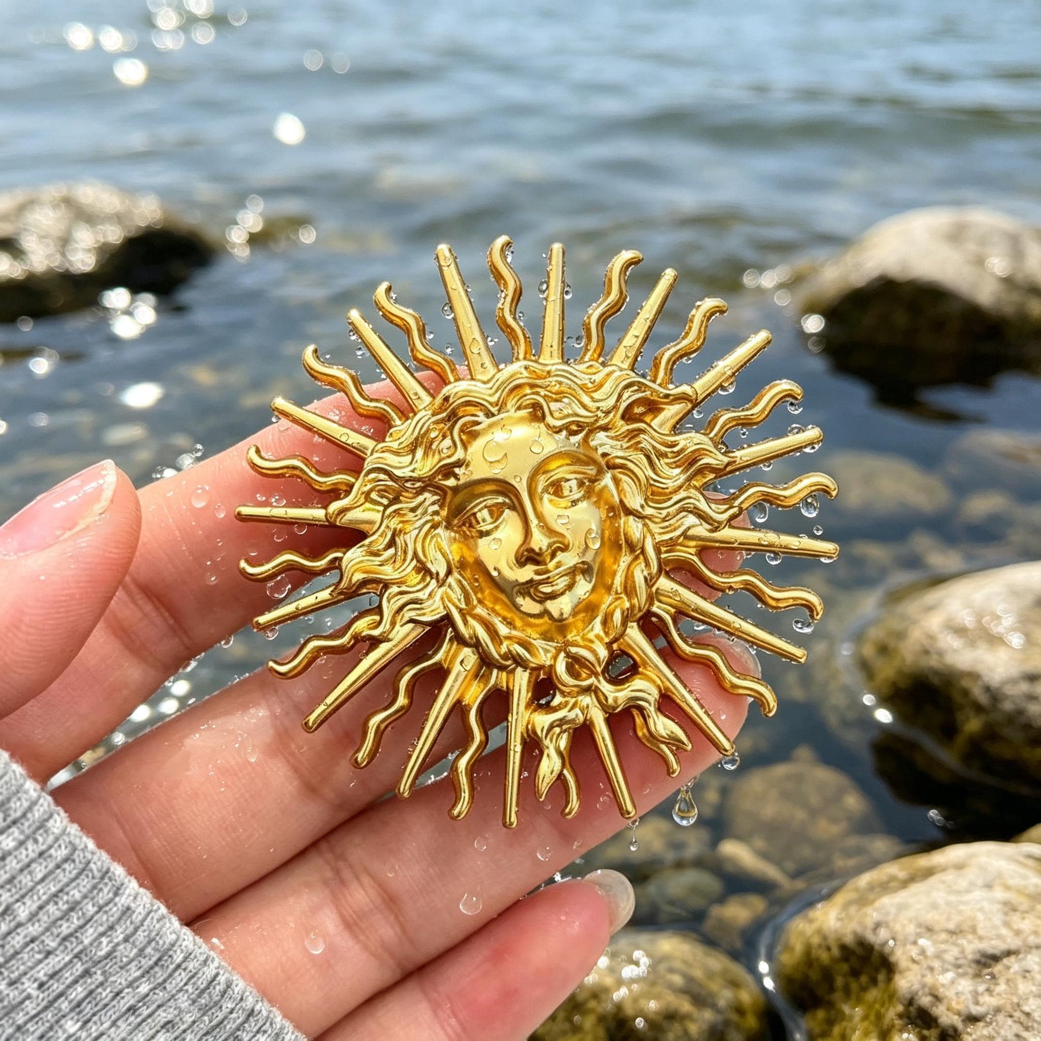 太陽のブローチ - Etsy 日本