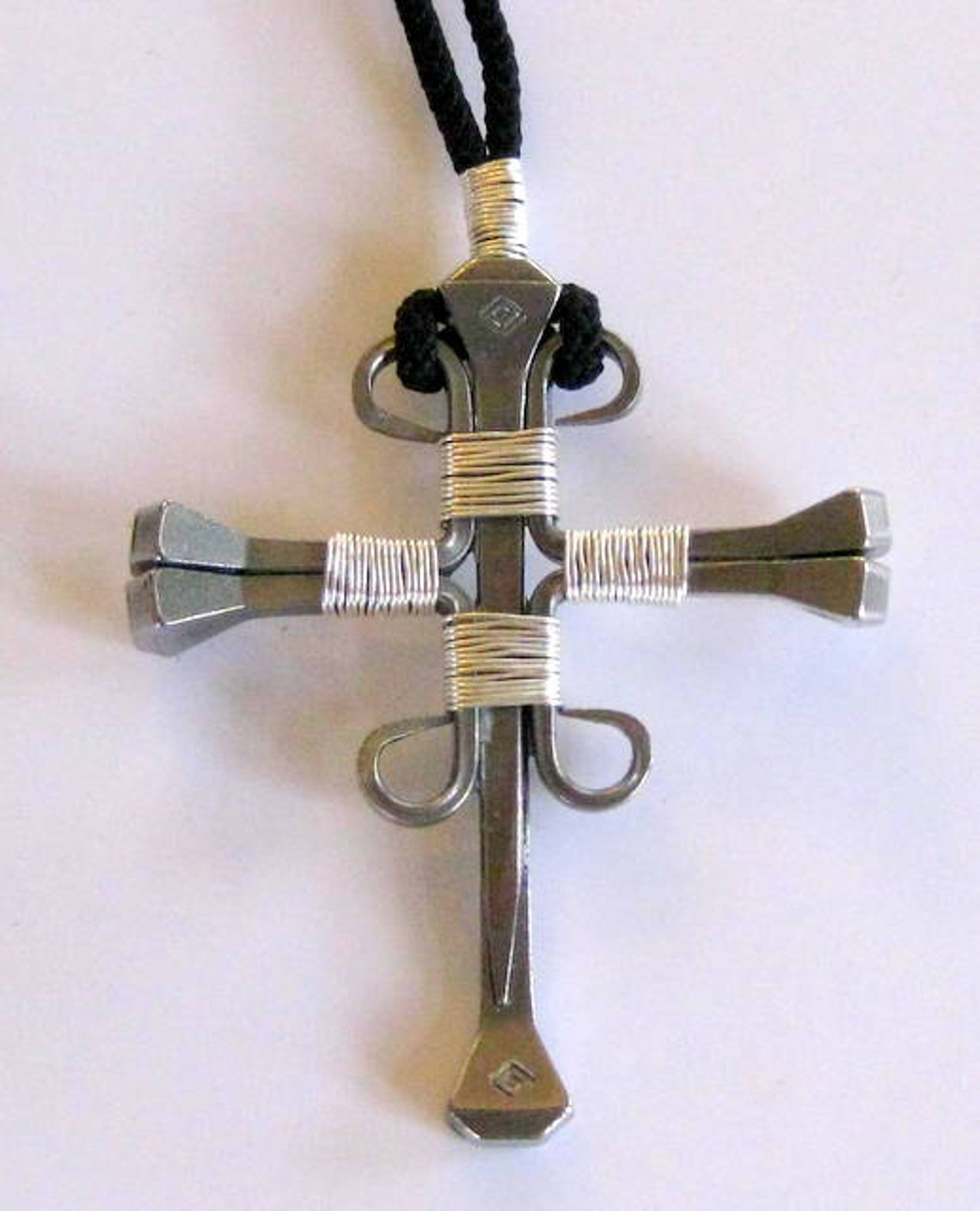 Horseshoe Nail Cross Necklaces Etsy Canada