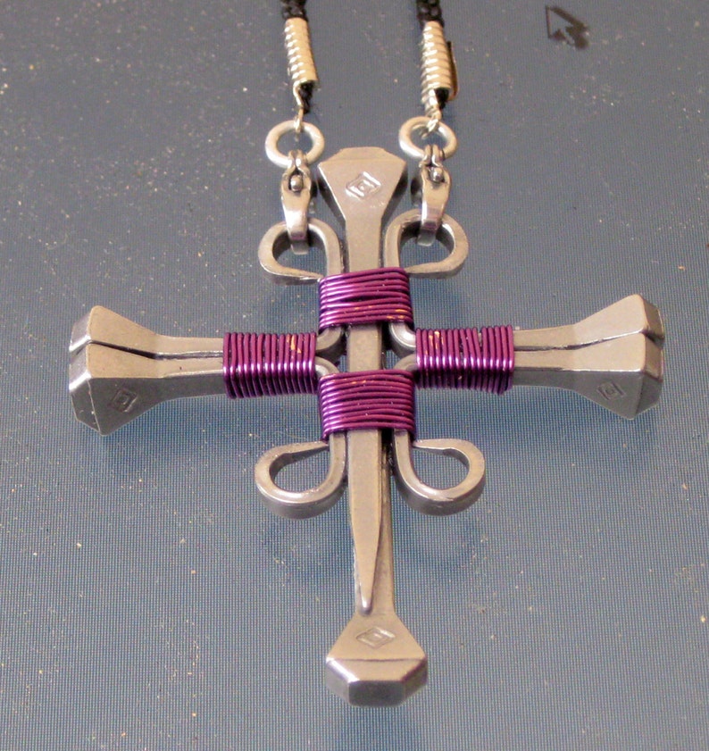 Handmade Horseshoe Nail Cross Necklacegold Etsy