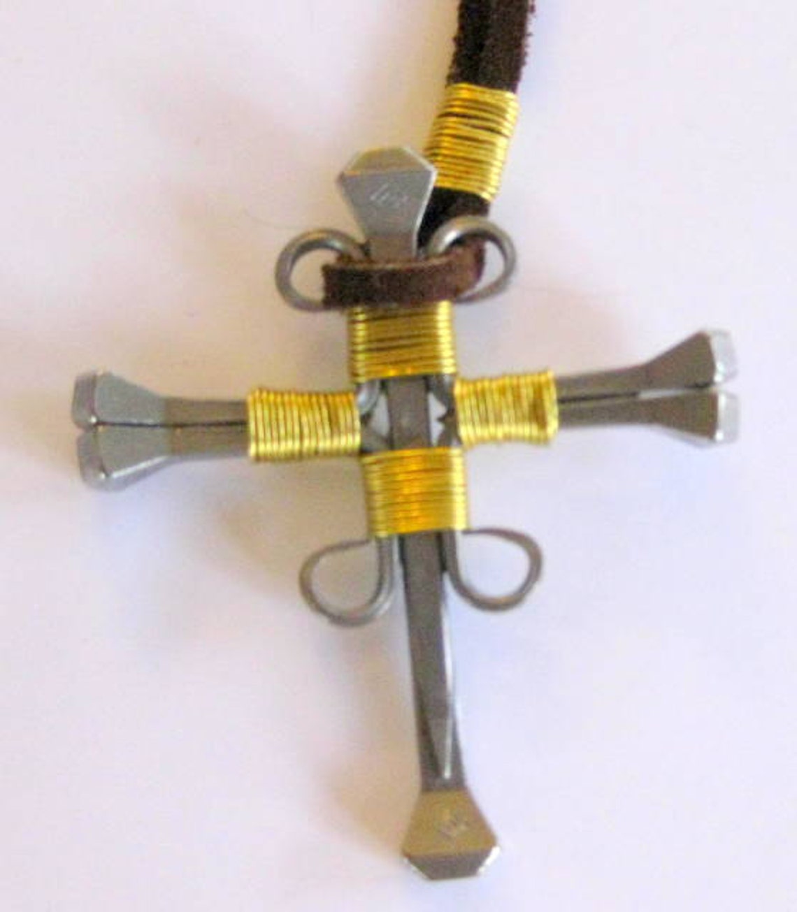 Horseshoe Nail Cross Necklaces Etsy