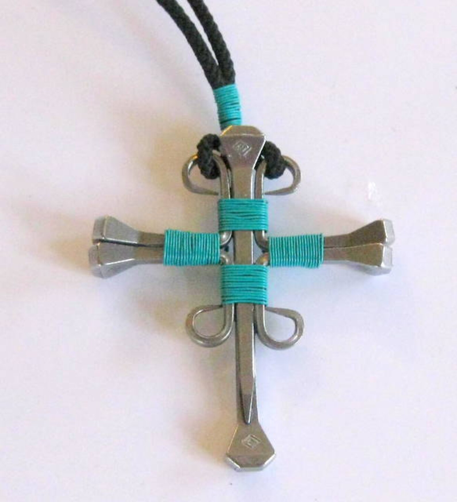 Horseshoe Nail Cross Necklaces Etsy