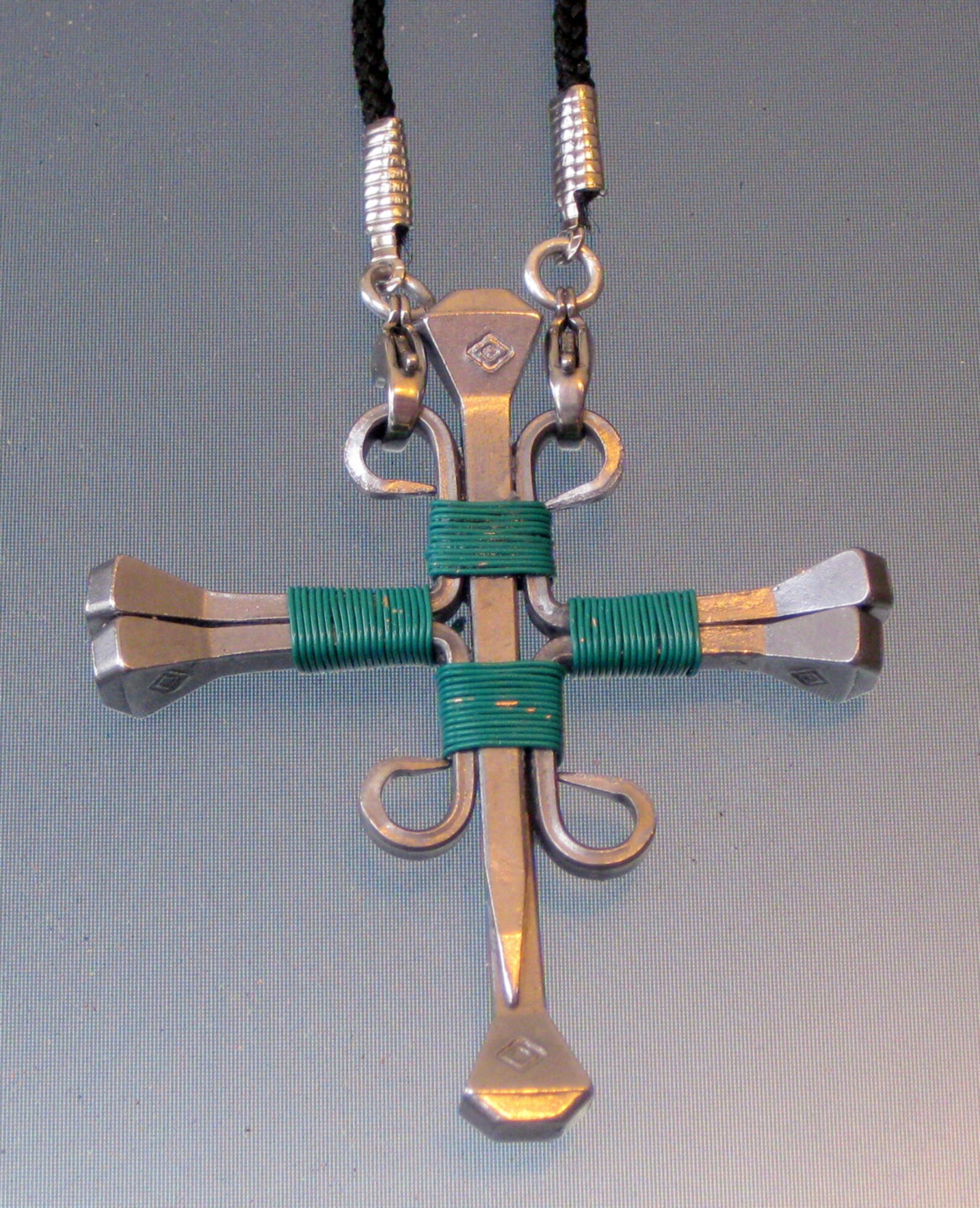 Handmade Horseshoe Nail Cross Necklacegold Etsy