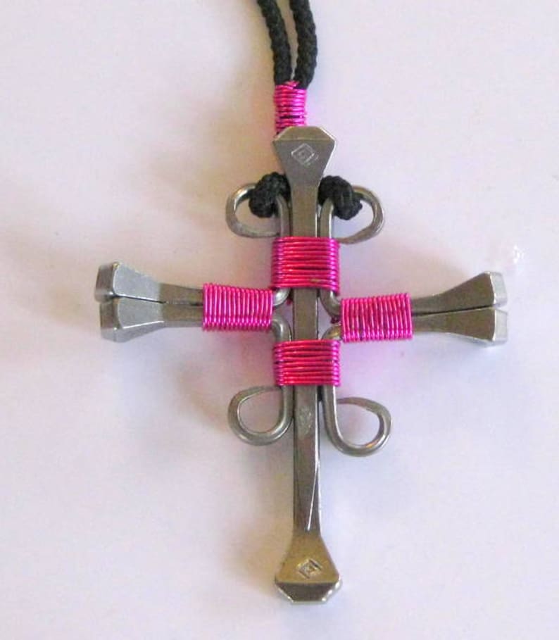 Horseshoe Nail Cross Necklaces Etsy Canada