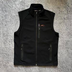 KJUS Black Softshell Full Zip Sleeveless Vest Jacket Techwear Active Golf Size M