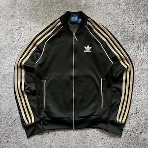 Vintage Adidas Originals Marinblå Grön Träningsbomberjacka Storlek S