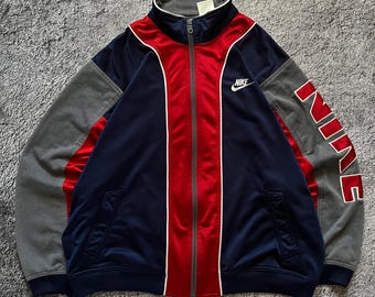 Chaqueta deportiva Nike vintage de los 90, rara, con logo grande en la manga, talla XL para hombre.
