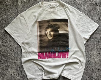 Vintage Barry Manilow Hits Tour White 1993 t shirt Size M