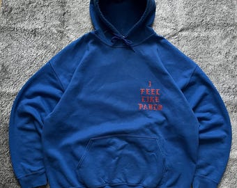 Sudadera con capucha vintage Kanye West "I Feel Like Pablo" XL Azul Ultra Light Beam Yeezy