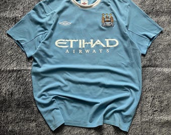 Vintage Umbro Manchester City 2009-2010 football soccer Jersey shirt