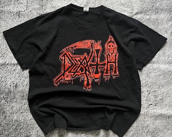 Vintage Death 1998 Black Metall Rock Big Logo Y2K t-shirt Men's Size Xl