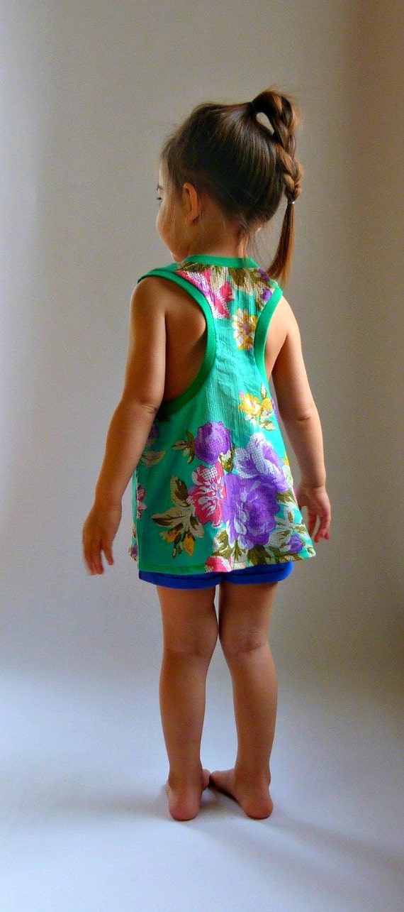 DOLI Tank- PDF Sewing Pattern Racer Back Tank Loose Fit Top Toddler Girls 12mo-6 Instant Download