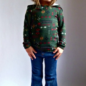 BIMAA Sweater PDF Sewing Pattern Hoodie, Cowl Neck, or Shawl Collar Long Sleeve Top Shirt Girls Boys Toddler Children 6/12mo 12yr image 1