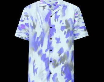 Unisex Button Shirt, Casual, Fun, Daytime, Evening, Beach, Party, Fun, Camouflage, Subtle All Over Print Pattern, Cool, Vibrant