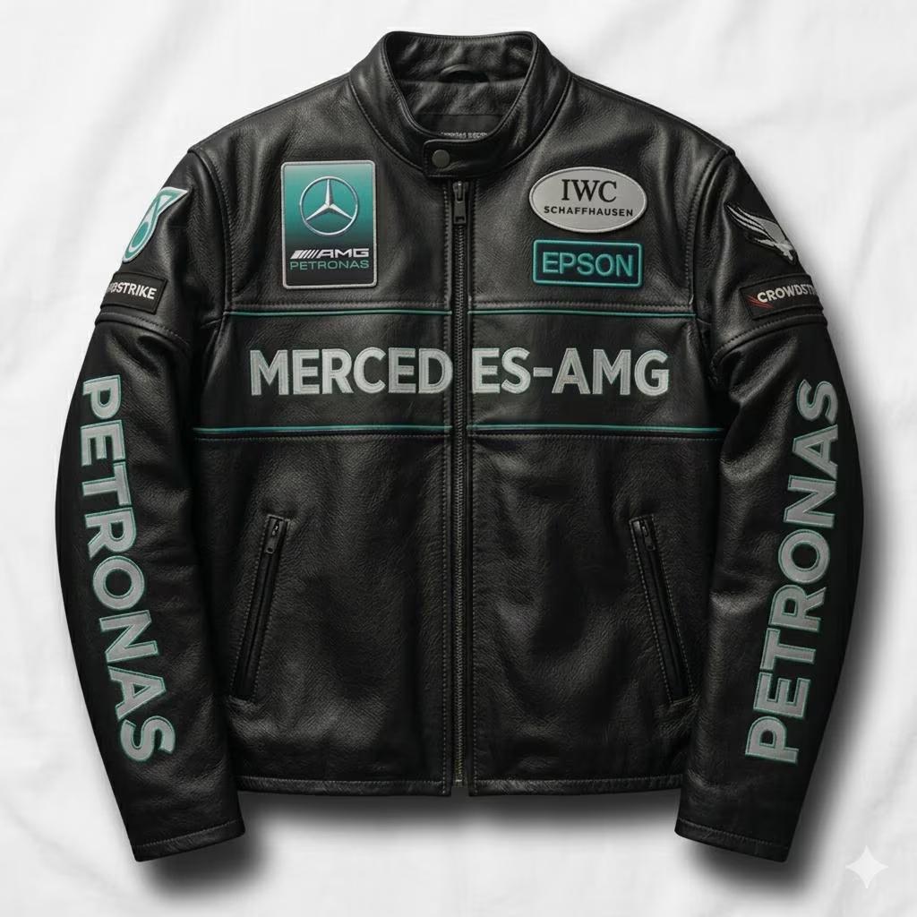 F1 Mercedes Leather Racing Jacket - Etsy