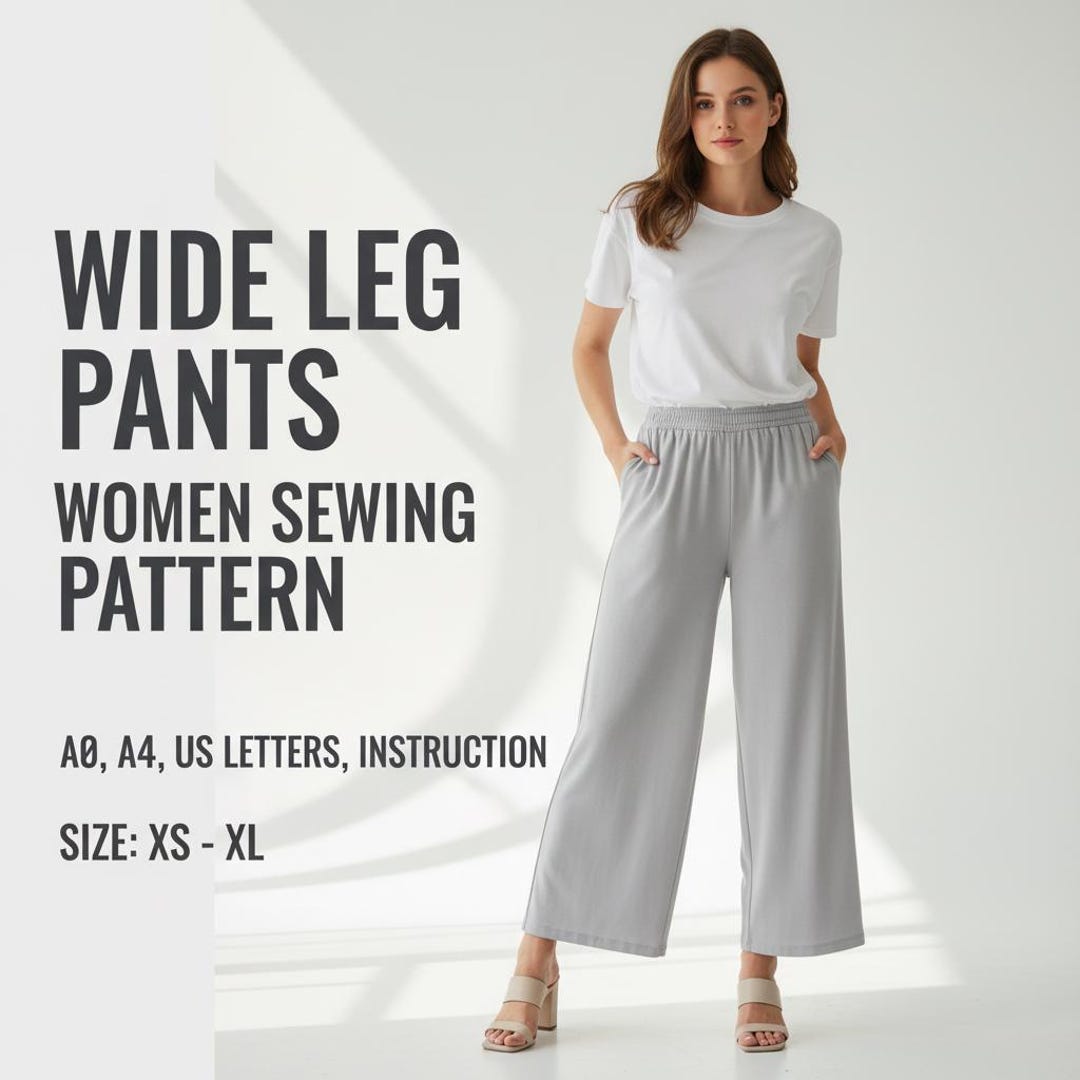Wide Leg Pants Sewing Pattern PDF | Women Palazzo Trousers Xstoxl ...