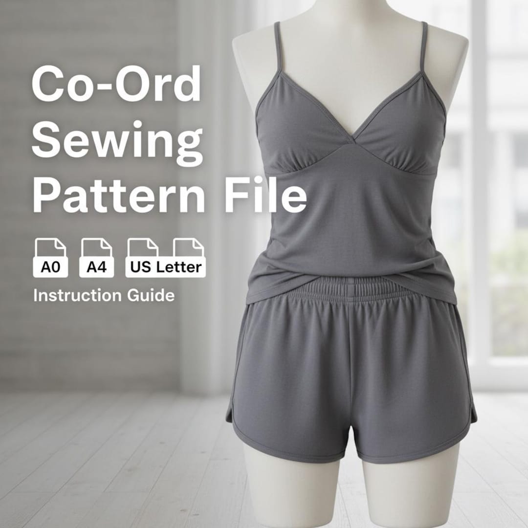 Co-ord Set Sewing Pattern PDF | Women Matching Outfit Top & Bottom ...